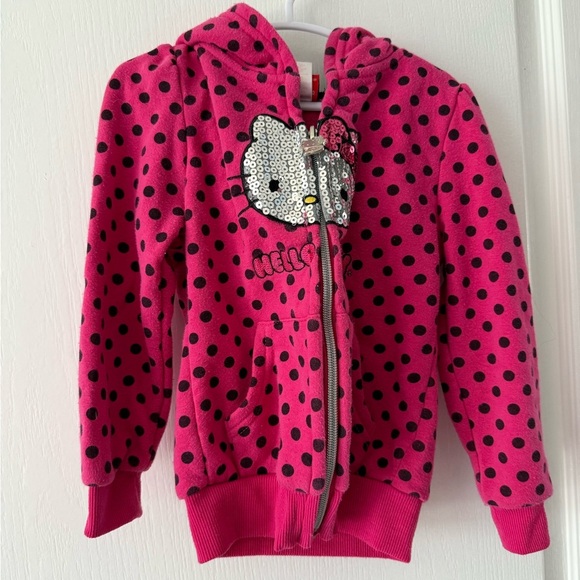 Hello Kitty Pink and Black Polka Dot Hoodie - Picture 3 of 6